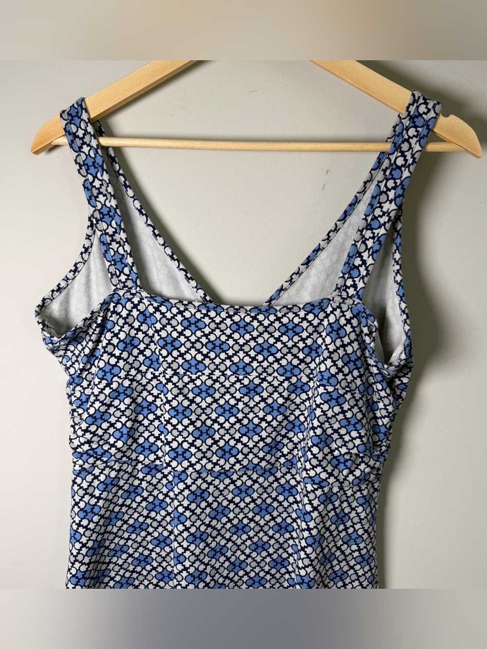 Patagonia Organic Cotton Sundress | Women’s XL | Blue Geo Print | Fit & Flare - Picture 4 of 7